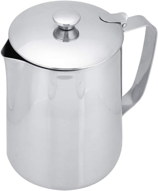 Commercial Grade Stainless Steel Coffee Steaming Pitcher Milk Frothing Cup Jug with Lid (350mL)