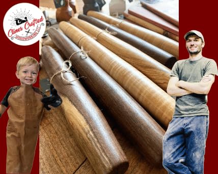 Handmade French Rolling Pin. Tapered Rolling Pin. Wooden Rolling Pin. Handmade In Kentucky. (Cherry, 12 inch)