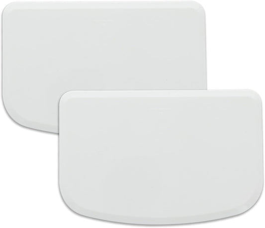 Plastic Bench Scraper for Baking - 2 White Bowl Scraper - Flexible Food Safe Dough Scraper Multipurpose Good Grip Curved and Flat Edge Dough Cutter - Essential Pan Scraper for Kitchen Use - RamPro