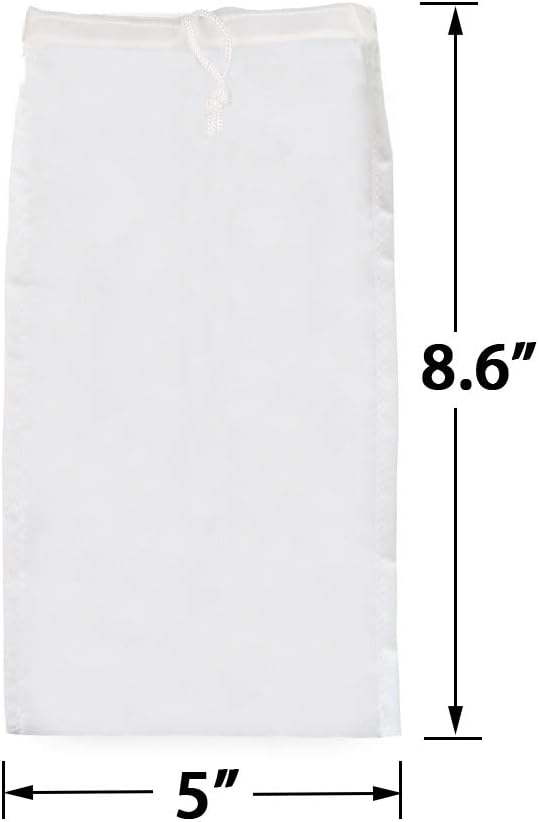 4 Pack Cold Brew Coffee Bag,120 Micro Food Grade Nylon Ultra Fine Mesh, 8.6x5 inch Reusable Cold Brew Coffee Filter with Seamless Bottom, Coffee Maker