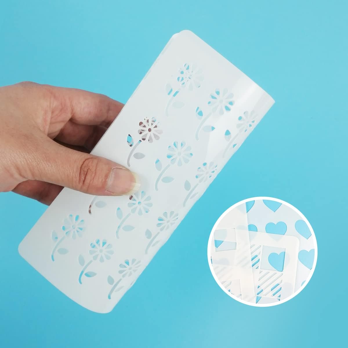 6x6in Cookie Stencils for Royal Icing Cookies Sugar Cookie, 16 Pcs Reusable Plastic Biscuit Cake Stencils with Checkered Buffalo Plaid Star Dots Shape for Airbrush Baking Craft Drawing DIY Art Decor