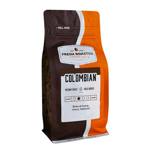 Fresh Roasted Coffee,100% Colombian, 12 oz, Medium Roast, Kosher, Ground