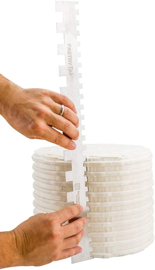 Restaurantware 19.8 Inch x 2 Inch Cake Comb 1 Square Decorating Comb - Double-Sided Assorted Edges Stainless Steel Icing Smoother For Decorating Or Sculpting Desserts