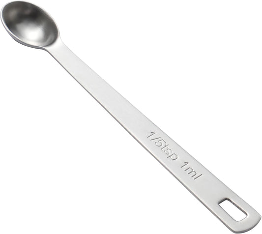1PCS 1/5 Teaspoon(1/5tsp, 1ml) Single Tiny Measuring Spoon, Small Individual Stainless Steel Measure Spoons Only
