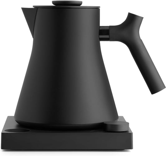Fellow Corvo EKG Pro Electric Tea Kettle - Quick Heating, Precise Temperature Control Electric Kettle, Scheduling, Built-in Brew Timer for Boiling Water - Matte Black - 0.9 Liter
