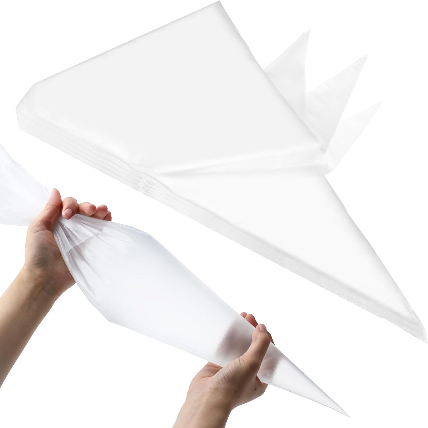 24 Inch Extra Large Piping Bags Disposable 100 Pack Clear Thickened Pastry Bags Icing Bags Frosting Piping Bags Cake Decorating Bags for Dessert, Pastry, Cookies, Cupcake Decorating