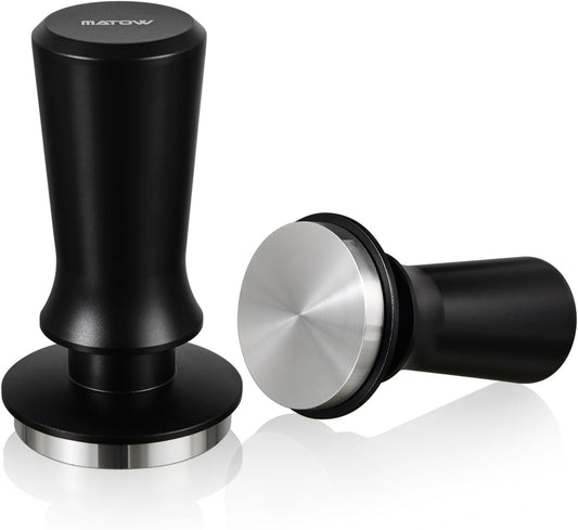 58.5mm Espresso Hand Tamper, Dual Calibrated Spring Loaded Coffee Tamper with Stainless Steel Flat Base, Pro-barista 30lbs Espresso Tamper with Anodized Aluminum Handle Fits 58mm Portafilter