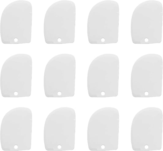 Plastic Scraper Tool Set,Bread Dough Scraper Dough Cutter,Flexible Plastic Bench Scraper For Baking,12Pcs Cake Scraper Smoother(White).