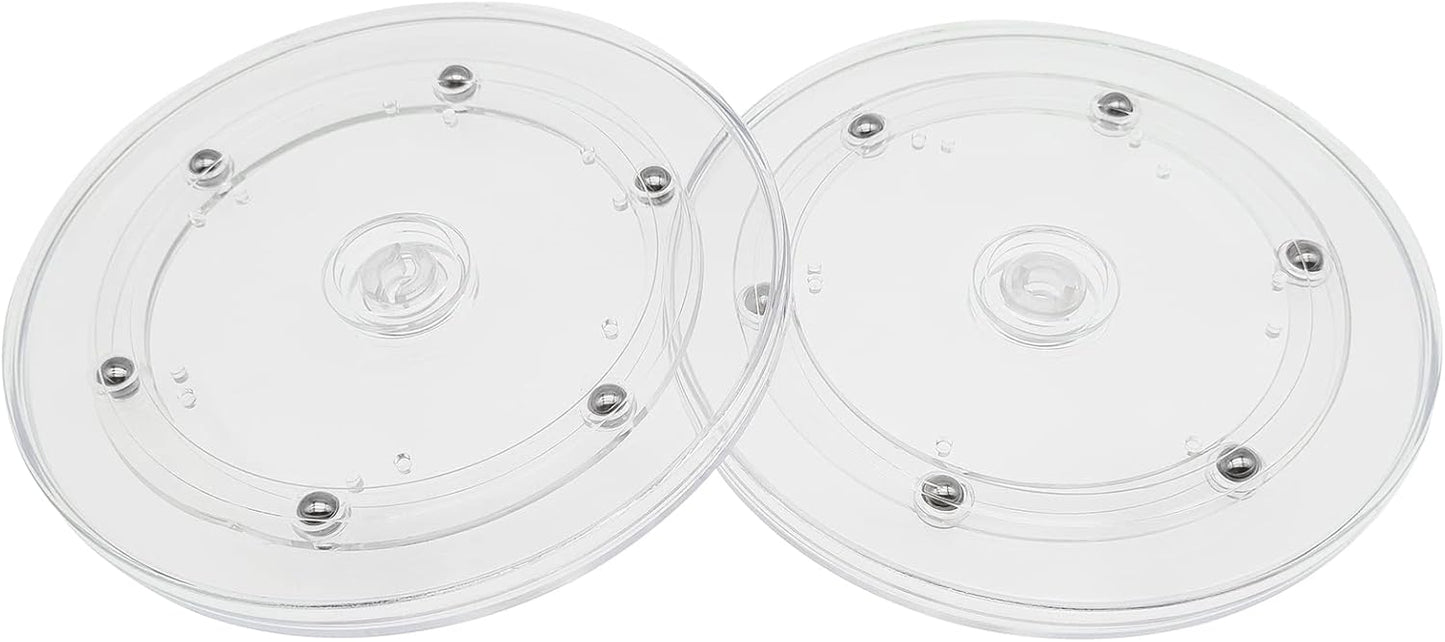2 Pack 6" Lazy Susan Turntables Acrylic Ball Bearing 360 Degree Rotating Tray for Spice Rack Table Cake Kitchen Pantry Decorating (Transparent)