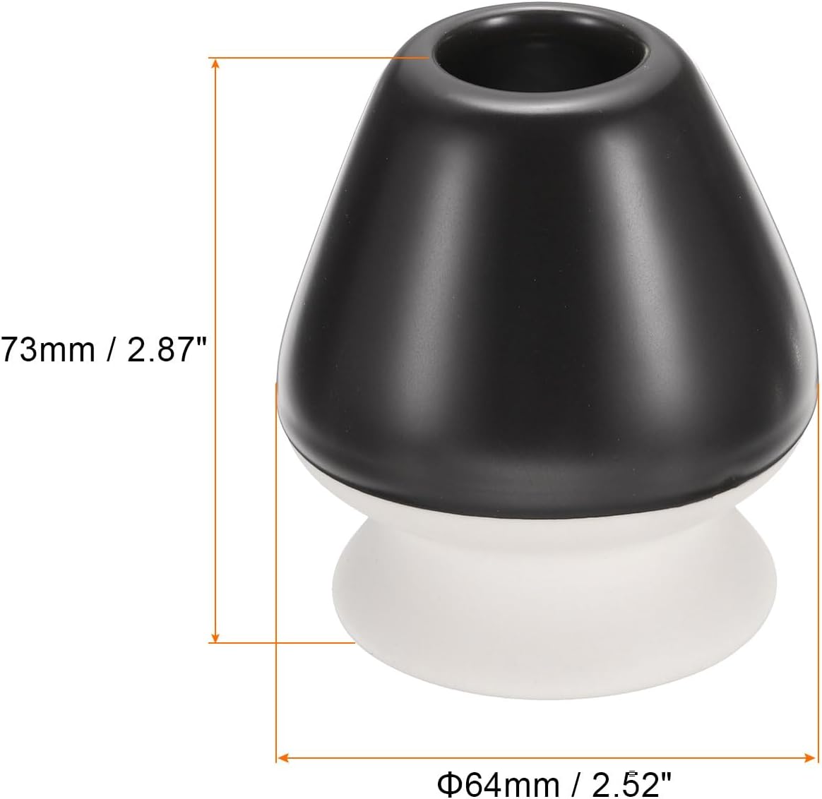 HARFINGTON Ceramic Chasen Stand 73mm Matcha Whisk Holder Teas Set Whisks Stand Traditional Matcha Tea Chasen Holder Tea Set Accessories for Tea Tasting, Black White