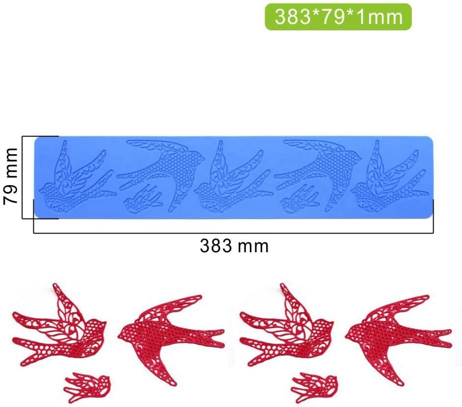 3D Bird Silicone Mold for Cupcake Fondant Lace Pad Cake Decorating - Embossing Mat Sugar Lace Pad Baking Tools