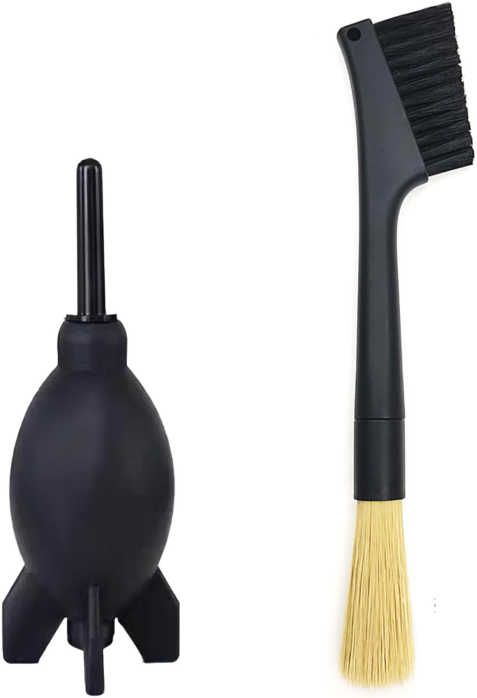 Espresso Coffee Machine Cleaning Brush Kit with Portafilter Cleaning Disc (Dual Head Brush with Rocket air Blower)