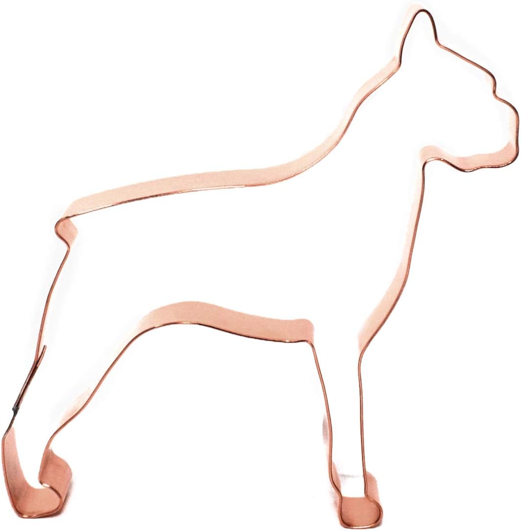 The Fussy Pup Boxer Cookie Cutter – Handcrafted in USA - 4.5 Inch Copper Dog Lover Gift