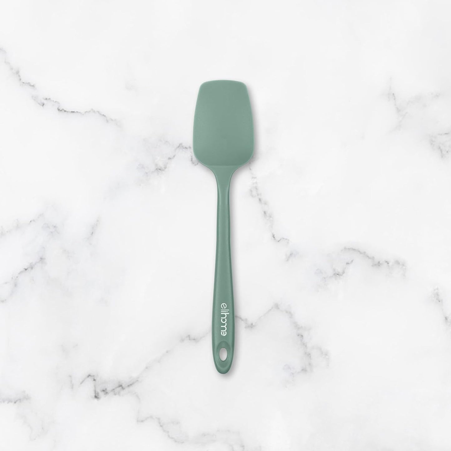 Elihome Mini Silicone Spoonula - Non-Stick Heat Resistant Silicone Scraper Spatula for Mixing, Serving, Scraping, Stirring, and More, 8.75 Inch, Sage Green