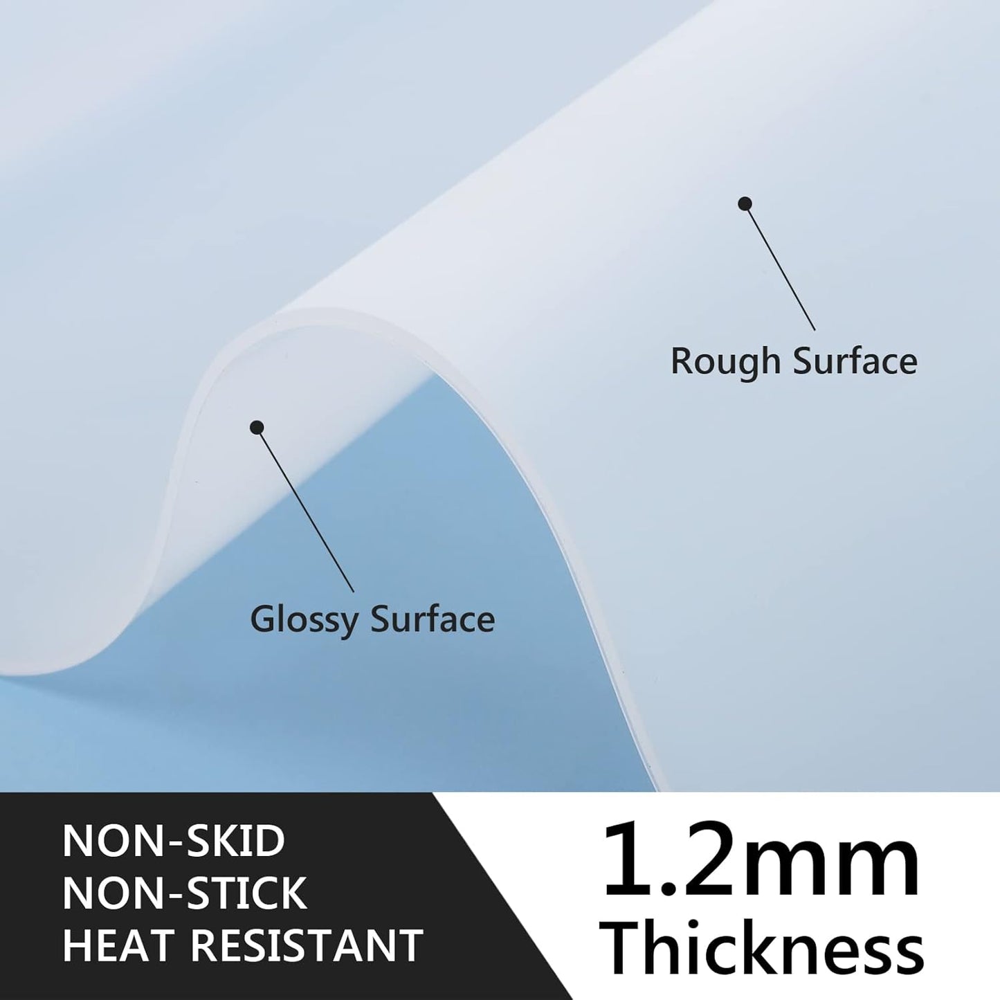 Gartful Non Slip Silicone Mat - 27.6 x 19.7 inches, Thick Transparent Mat for Baby, Crafts, Jewelry, Countertop Protection