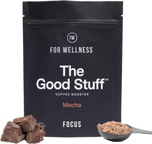 For Wellness The Good Stuff Focus – Mocha Coffee Booster | Nootropic Collagen Creamer with MCTs for Focus, Energy & Wellness | Non-Dairy, Keto-Friendly, 30 Servings