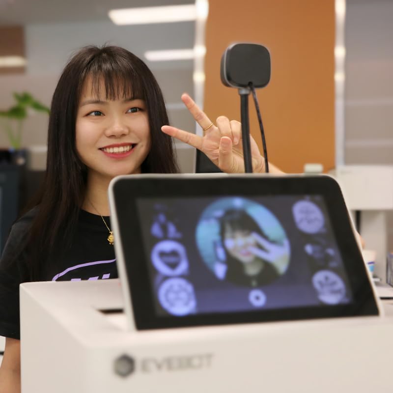 Coffee Latte Art Machine EB-FC1 Food-Grade Coffee Printer with Camera Customized Multi-Color Selfie Photo Printing DIY Cake Personalized Decoration for Cafes Museums, Color FancyBox - Black