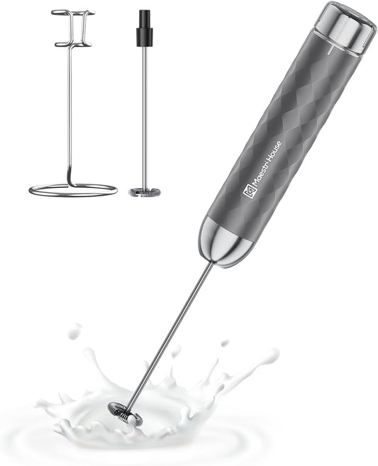 Maestri House Rechargeable Milk Frother with Stepless Speed Control, LunaFro 2.0 Handheld Electric Foam Maker Waterproof Drink Mixer Foamer for Lattes, Cappuccino