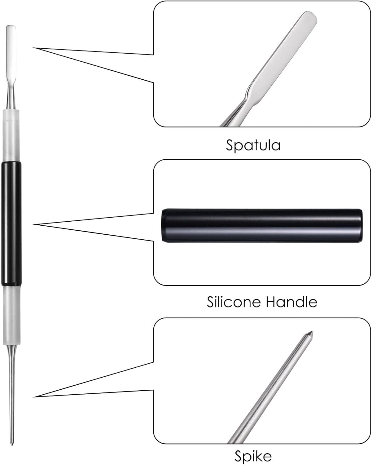 Latte Art Set (3 Tools) for Latte Art, Cappuccino and Espresso, SANTOW Espresso Latte Art Tools, Spoon & Lance, Spatula & Spike and Knob & Hook Decorating Pen Set 3 Pieces