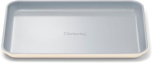Caraway Nonstick Ceramic Small Baking Sheet (9x13”) – Non-Toxic, PTFE & PFOA Free – Oven Safe – Aluminized Steel Core – Mini Sheet Pan for Baking, Roasting & More - Cream