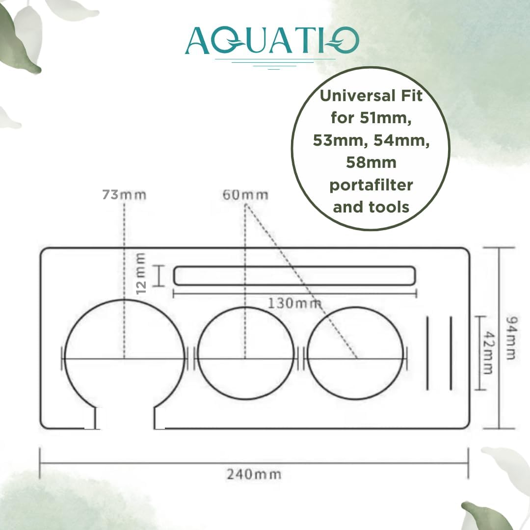 51-58 mm Compact Espresso Tamping Mat - Wooden Coffee Tamping Station - Espresso Accessories for Baristas