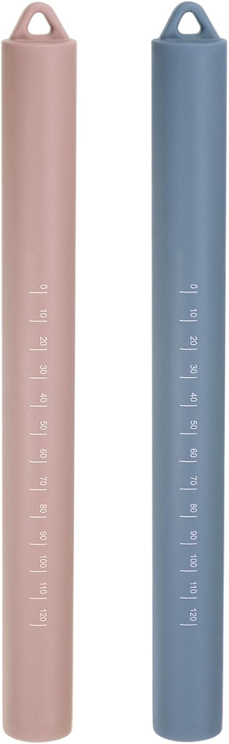 HARFINGTON 2pcs Silicone Rolling Pin 10" Stainless Silicone Surface Non-Stick Stainless Steel Inner Core Dough Roller Kitchen Roller for Baking Pastry Pizza Fondant Bread, Pink,Blue