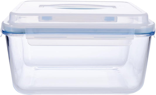 24 Cup Extra Large Glass Storage Containers with Airtight Locking Lid with Handle, Large Glass Food Storage Container, Ideal Storing food, Vegetables, Fruits, Roasting Turkey, BPA Free Oven Safe