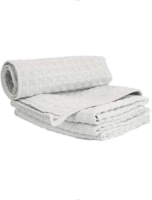 Barista Micro Cloth 4 Pack - watchget Microfiber Barista Cleaning Towels Coffee Cleaning Accessories for Espresso Machine, Steam Wand, Countertop, Kitchen Dish Cloth Waffle Weave Light Grey(12"x12")