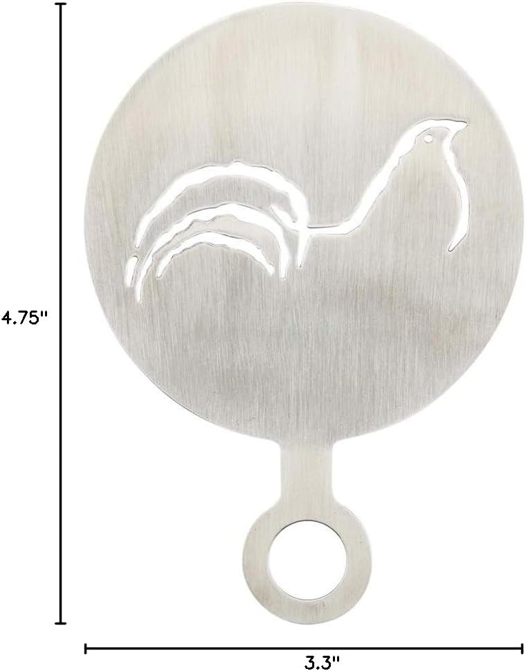 Restaurantware-Restpresso 4.75 Inch Latte Stencil, 1 Bird Coffee Stencil - Coffee Art Template, Decorate Cupcakes, Cakes, or Cookies, Stainless Steel Cappuccino Template, Heat-Resistant