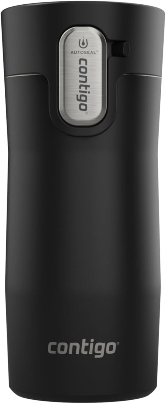 Contigo AUTOSEAL West Loop Vacuum-Insulated Stainless Steel Travel Mug with Easy-Clean Lid, 12oz, Matte Black
