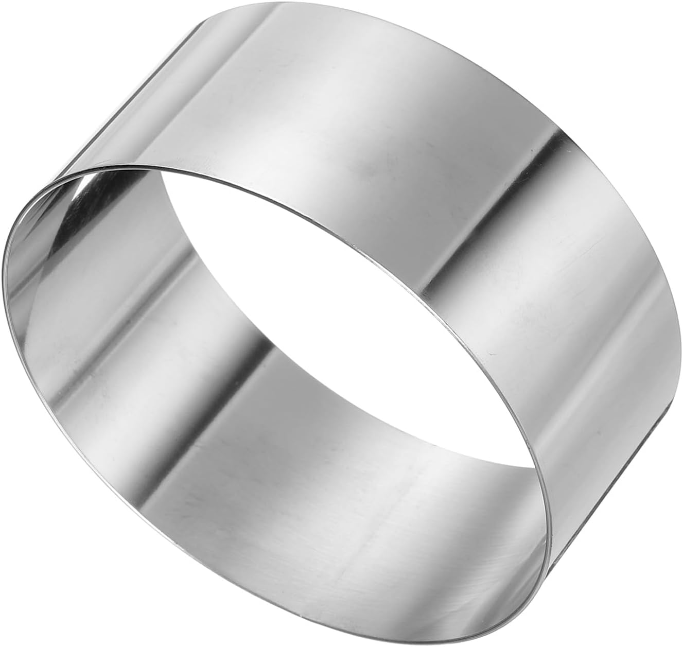 HARFINGTON Round Cake Ring 4 x 2 Inch Seamless Stainless Steel Pastry Mousse Dessert Ring Mirror Coating for Baking Cooking Making Tool