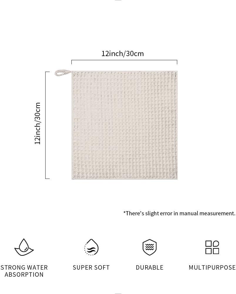 Barista Micro Cloth 4 Pack - watchget Microfiber Barista Cleaning Towels Coffee Cleaning Accessories for Espresso Machine, Steam Wand, Countertop, Khaki(12"x12")