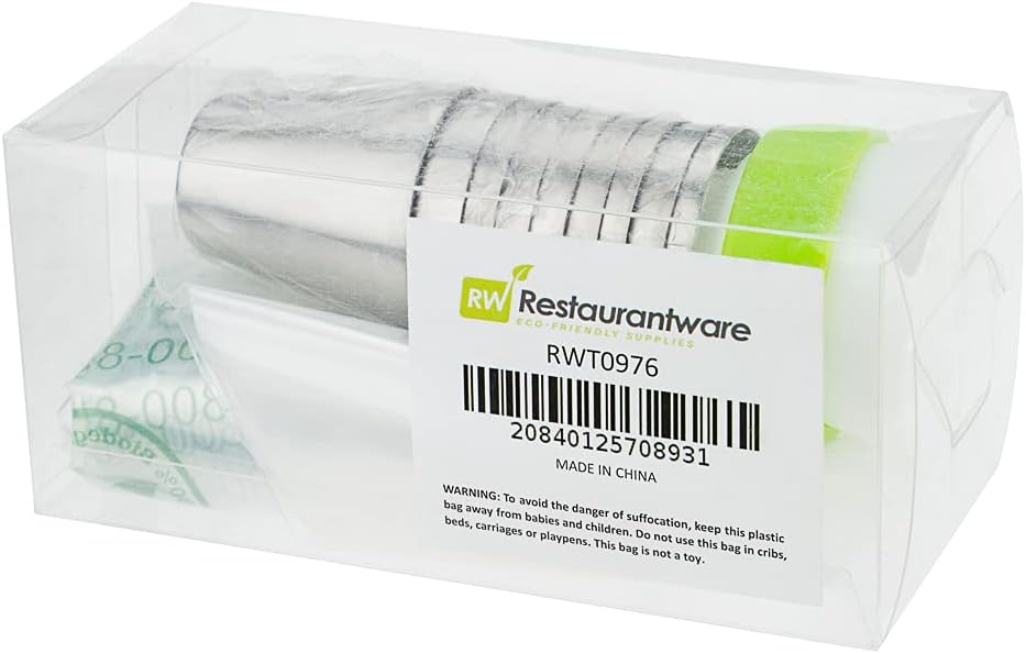 Restaurantware Pastry Tek Russian Piping Tips Set 20 Piece Durable Cake Decorating Kit - 9 Piping Tips 10 Piping Bags Stainless Steel Piping Bags And Tips Set 1 Tri-Color Coupler