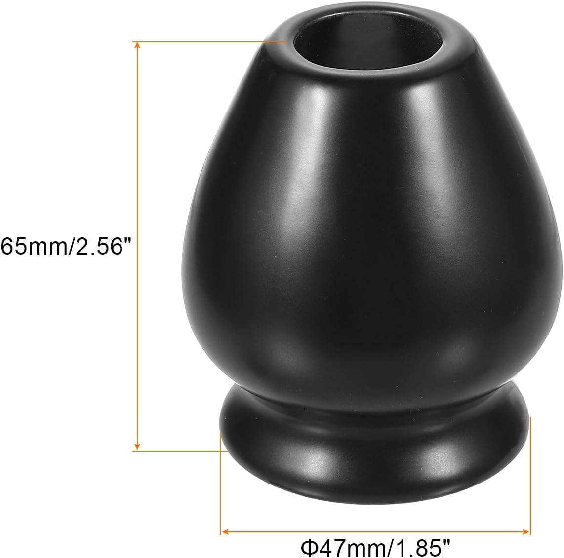 HARFINGTON Ceramic Chasen Stand 65mm Matcha Whisk Holder, Traditional Matcha Tea Chasen Holder, Black