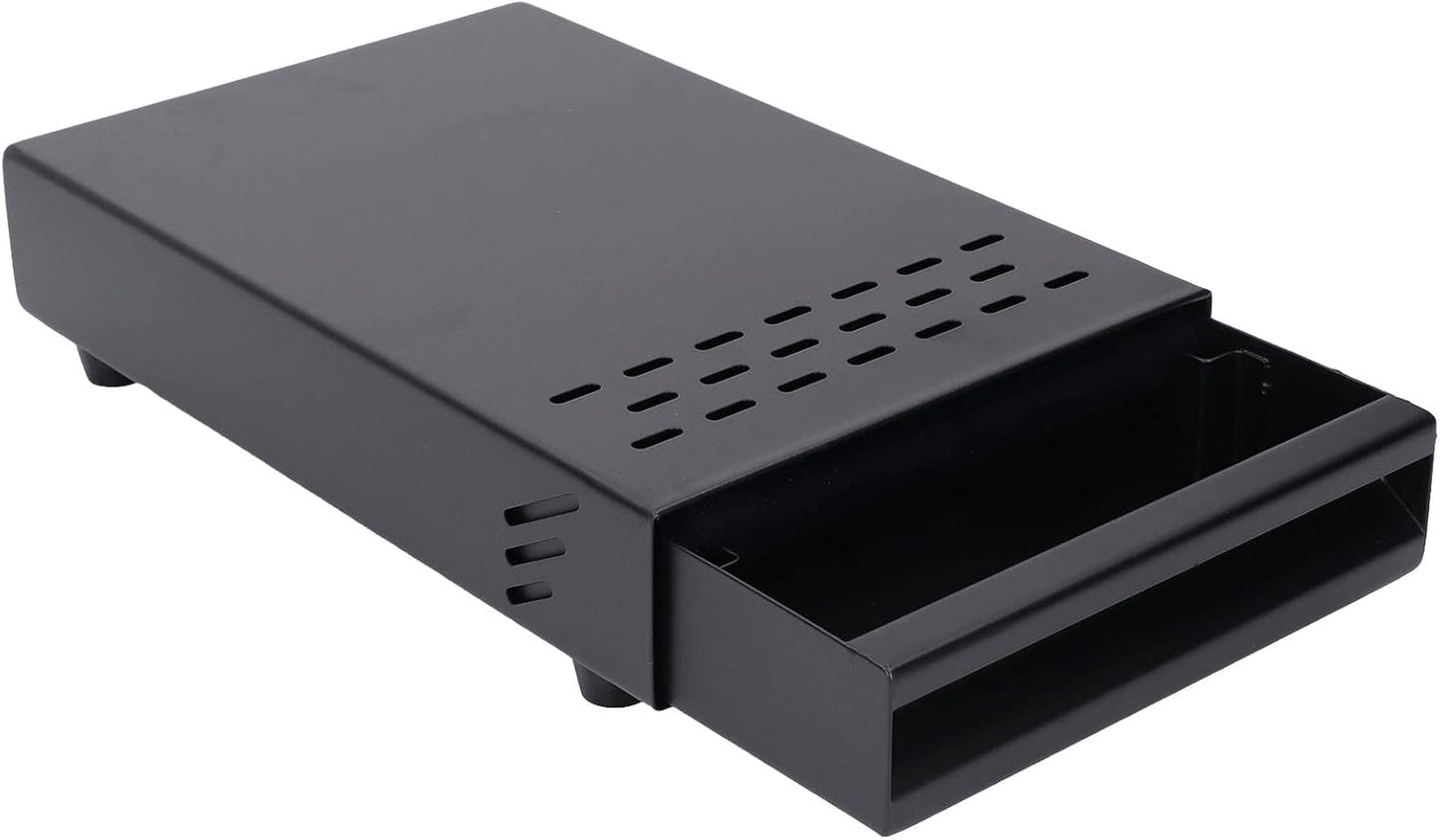 Coffee Knock Box Drawer Espresso Knock Box Drawer, Stainless Steel Coffee Residue Powder Box for Household Shop, Coffee Grounds Container Espresso Puck Knock Box (Black)