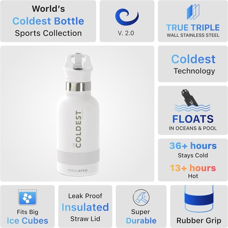 Coldest Insulated Water Bottle with Straw Lid - Stainless Steel Metal Insulated Bottle for Men & Women (Bellatrix Pink, 40 oz)