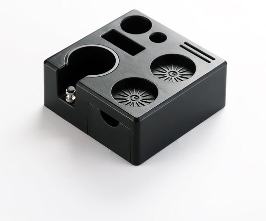 Coffee Tamper Mat Silicone Corner Tamping Mat (Coffee Tamping Station Black)