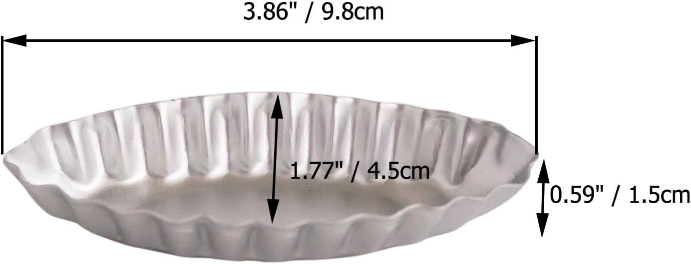 10PCS Aluminum Boat Tart Pan, Fluted Oval Tart Mold, Small Boat Shape Baking Mold, Wavy Tartlet Pie Pans, Pudding Molds Flower Edge Trays Specialty Design - Silver