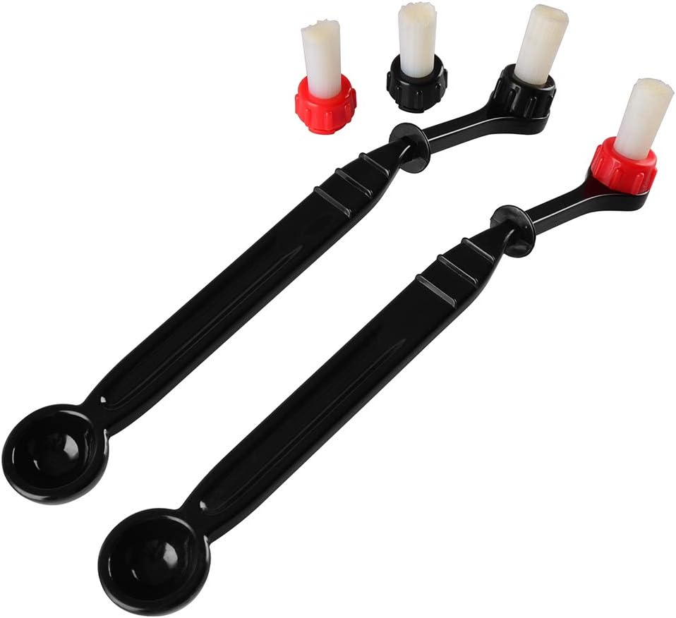 Espresso Machine Cleaning Brush Kit - CAFEMASY 2 Pieces Coffee Cleaning Brush with Spoon and 2 Pieces Detachable Brush Head for Coffee Grinder and Espresso Cleaning