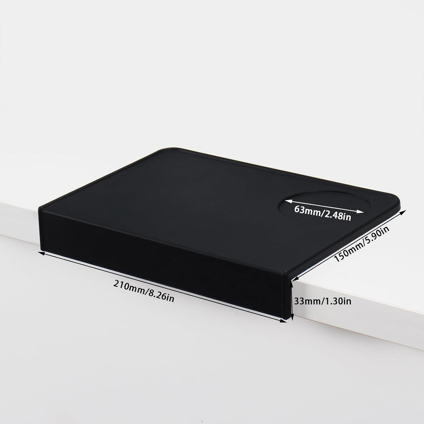 Espresso Tamping Mat, Silicone Coffee Tamper Mat with Corner Edge Tamp Support Station for Countertop, Barista Tools, Espresso Accessories, Black