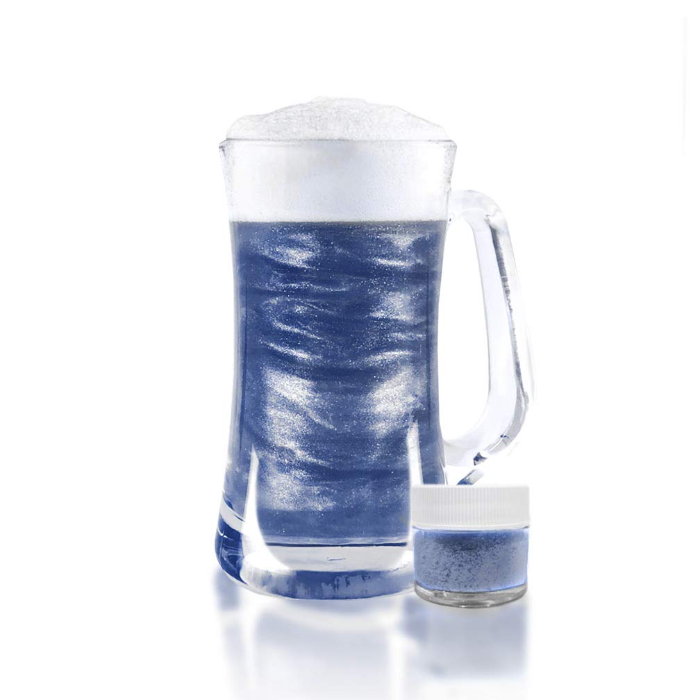 Blue BREW GLITTER Edible Glitter for Drinks, Cocktails, Beer, Garnish Glitter & Beverages | KOSHER & HALAL Certified | 100% Edible & Food Grade | Vegan, Gluten, Nut Free (45g Shaker, Blue)