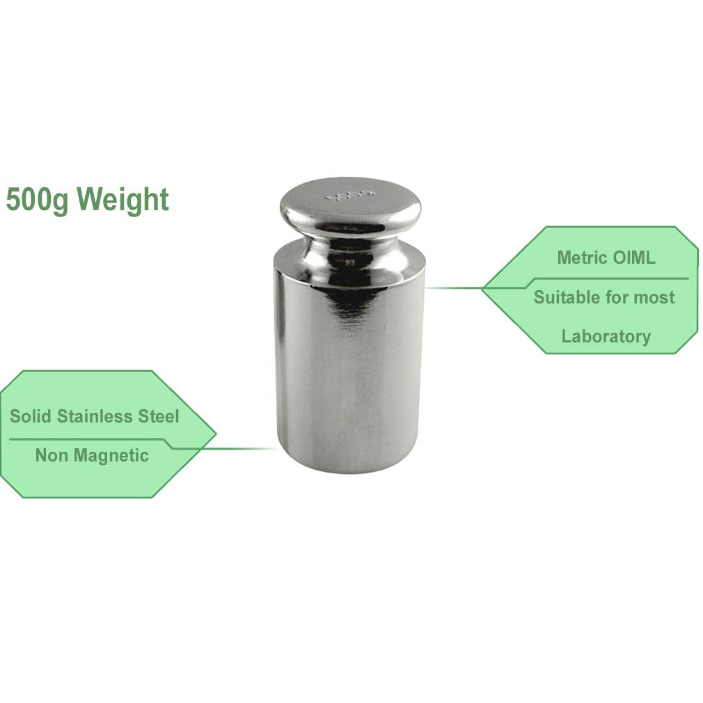American Weigh Scales Calibration Weight for AWS Digital Scale, Chrome Plated, Carbon Steel, 500G(Chrome Finish)