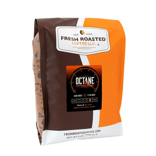 Fresh Roasted Coffee, Octane, 5 lb, Dark Roast, Kosher, Whole Bean