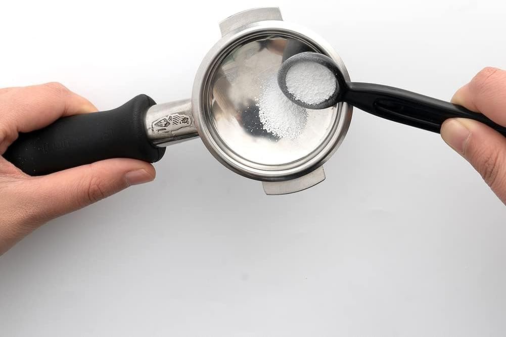 watchget Coffee Machine Cleaning Set,1Piece Coffee Machine Brush with Spoon and 1 Piece 58mm Stainless Steel Backflush Insert, Metal Blind Filter for Espresso Machine