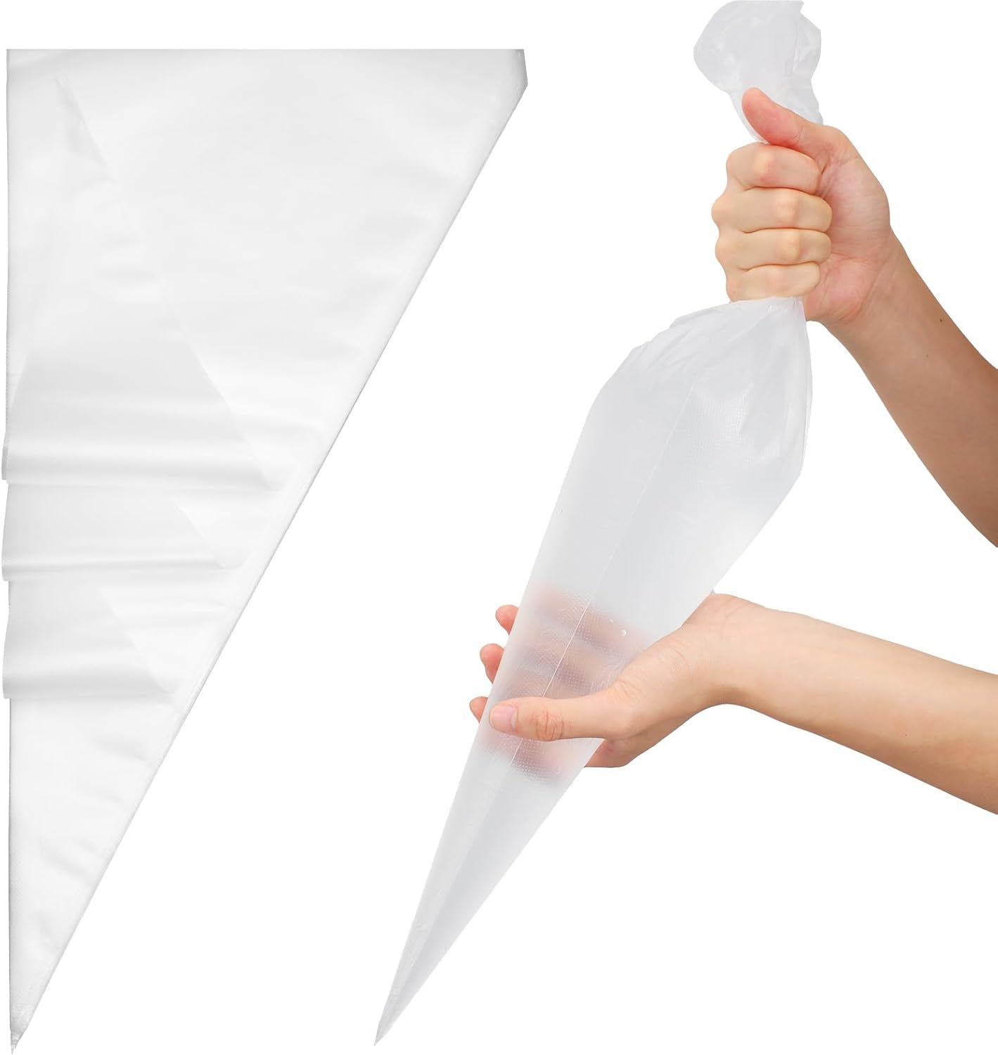 24 Inch Extra Large Piping Bag 200 Pack - Disposable Pastry Bags - Thick Anti-Burst Pastry Icing Frosting Piping Bags For Decorating Cupcakes Cakes Cookies (Large 24 Inch-200 Pack)