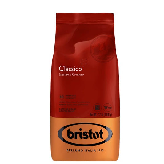 Bristot Classico Espresso Beans – Intense & Creamy Medium Roast – Italian Whole Bean Coffee – 2.2 lb (1000g) Bag