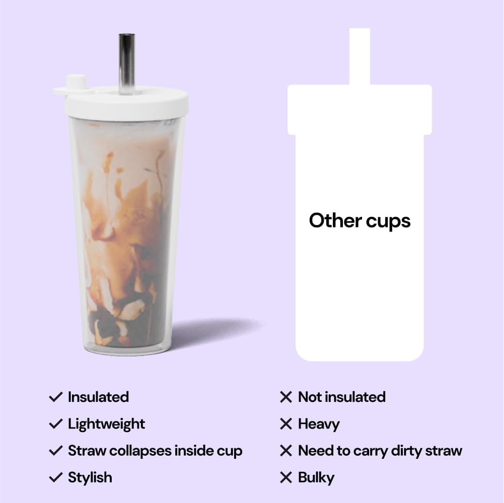 Dodoko Reusable Boba Cup and Straw Boba Tea Cup Bubble Tea Cup Reusable Iced Coffee Cup Cold Coffee Cup Smoothie Cup with Lid and Straw Smoothie Cup to go Smoothie Tumbler 17 oz - Hot Pink