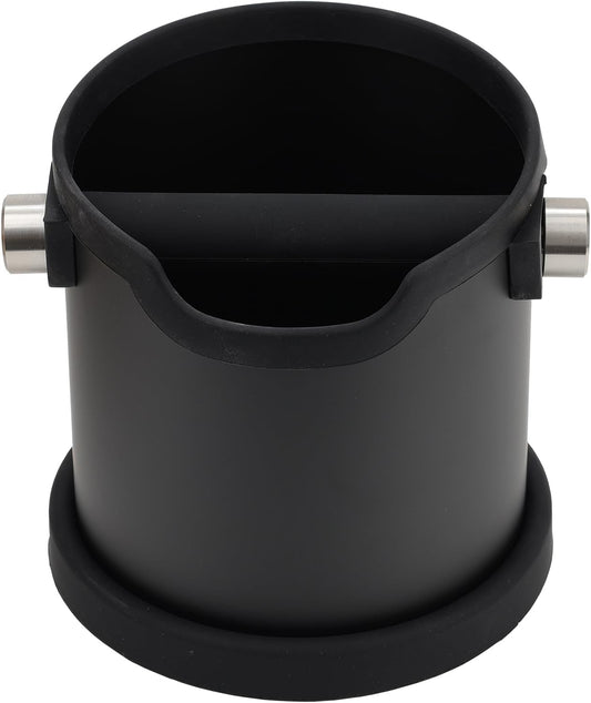 Coffee Tapping Box, Stainless Steel Espresso Floor Container, Waste Coffee Bucket, Barista, And Anti Slip Base Coffee Tools (Black)
