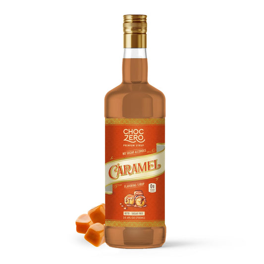 ChocZero Sugar Free Caramel Syrup for Coffee - Keto Flavoring Syrups - Low Calorie Simple Syrup for Flavored Drinks – 25.4 Fluid Ounces
