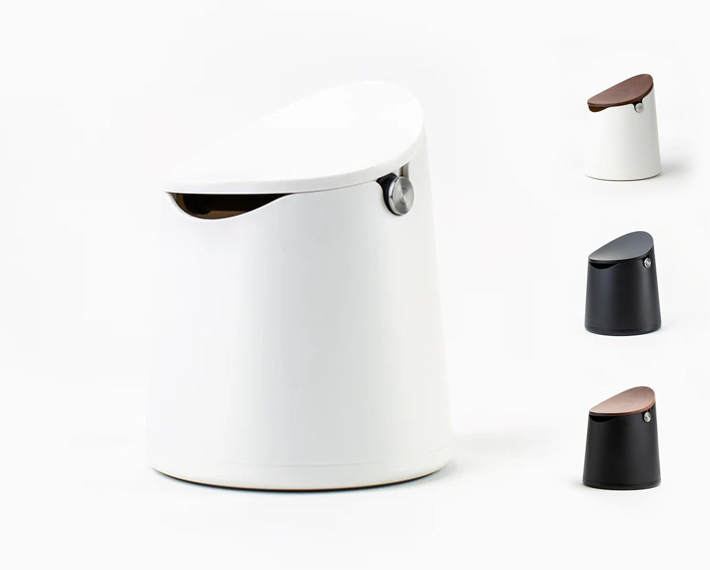 Crema Coffee Products Arc Knock Box | Holds 12–16 Espresso Pucks| Durable,Stain-ResistantBuild withNon-Slip Base|Elegant WalnutPlastic Lid Design| EasyClean-Up &Moisture Control|WhitePlasticLid Finish